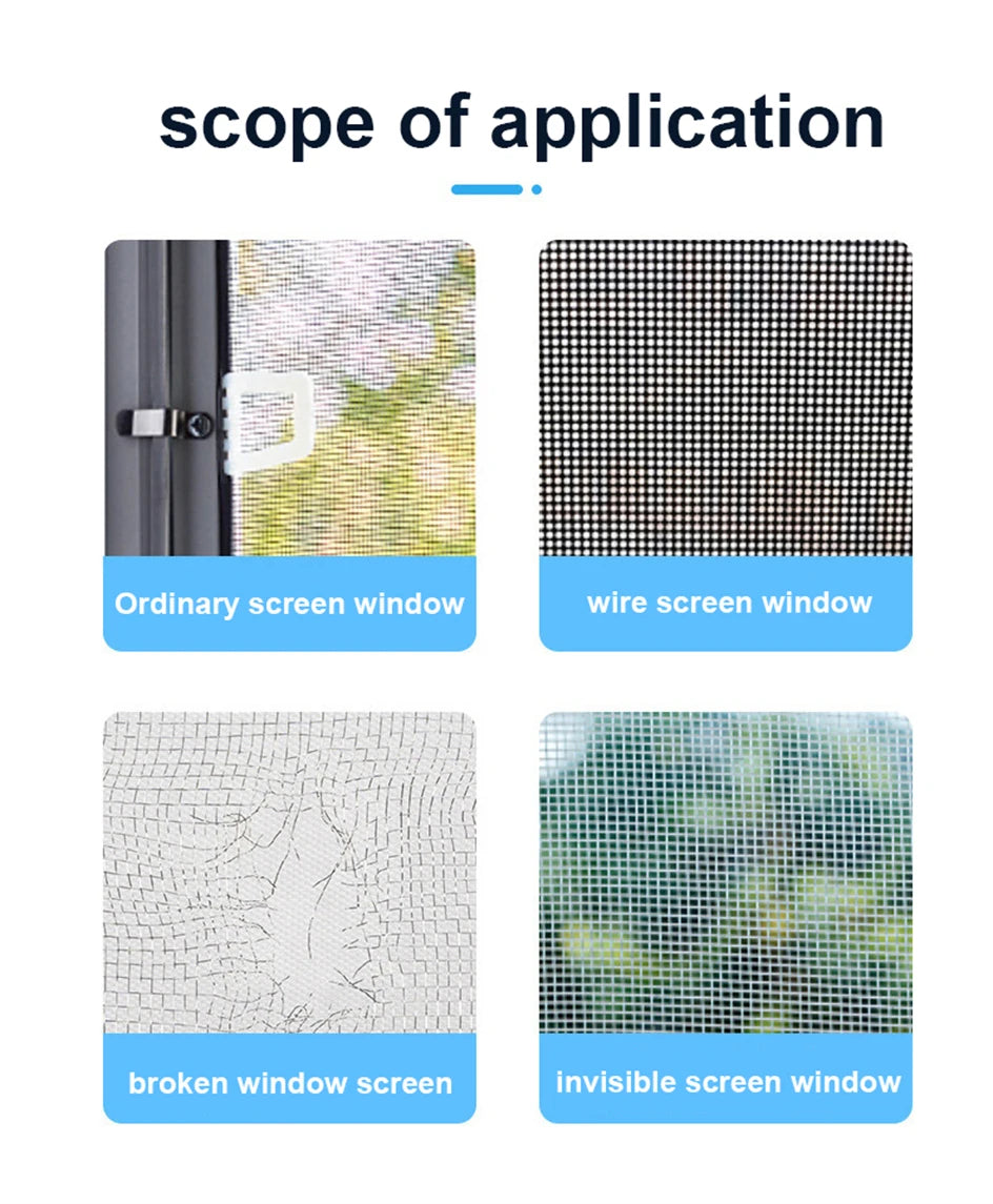 Shoppikala window screen repair tape with strong adhesive mesh patch, 2 meters for fixing and patching torn screens.