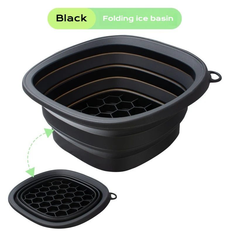 Shoppikala collapsible silicone face ice bath tray for cold therapy, portable cryo skin tool for facial puffiness and beauty treatment.