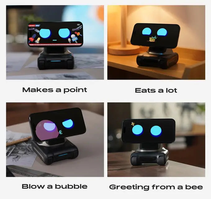 Shoppikala Looi robot smartphone with ChatGPT, featuring English voice dialogue, visual recognition, and interactive smart toy features.