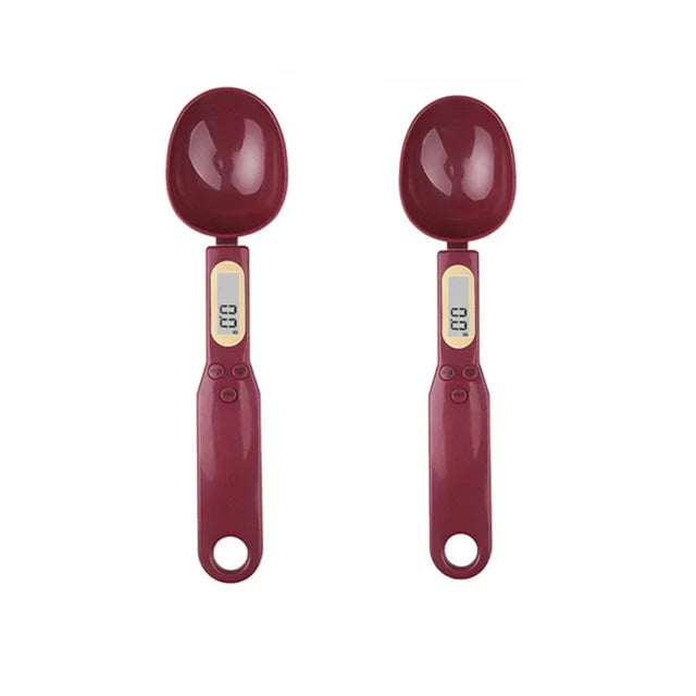 Digital measuring spoon with LCD display by shoppikala, showing 500g capacity for precise food, milk, coffee, and sugar measurements.