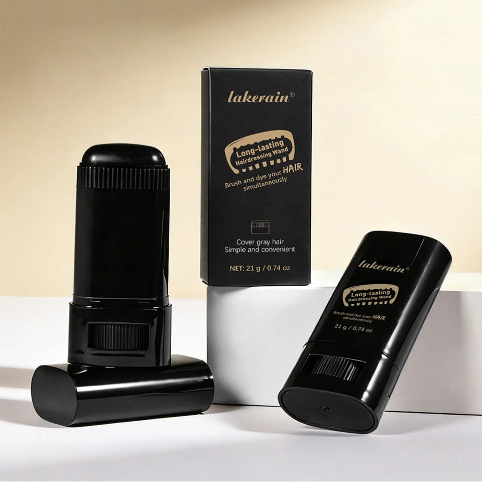 Shoppikala 2-in-1 black brown coffee hair dye stick with comb for temporary hair coloring and covering white hairs.