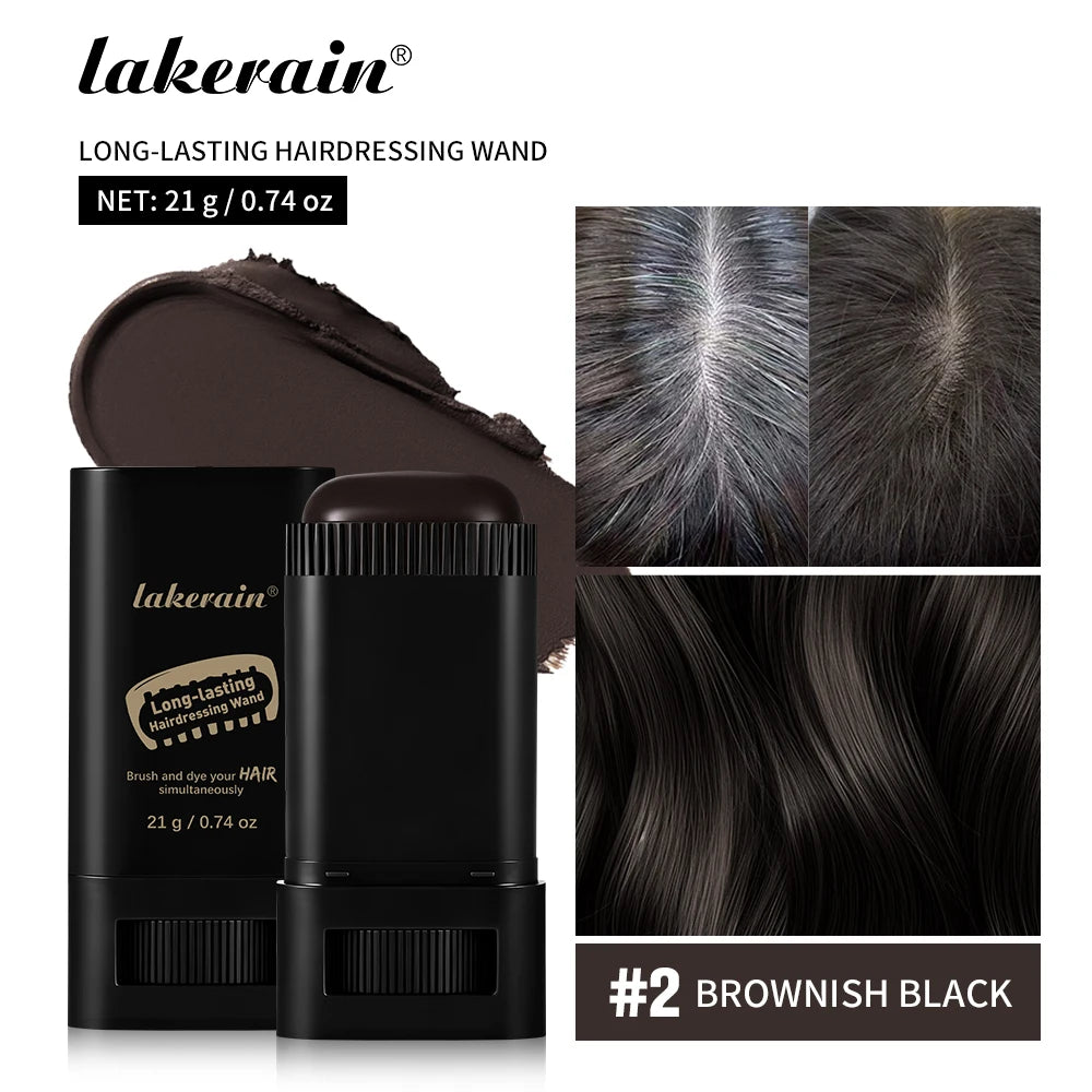 Shoppikala 2-in-1 black brown coffee hair dye stick with comb for temporary, washable hair coloring and covering white hairs.