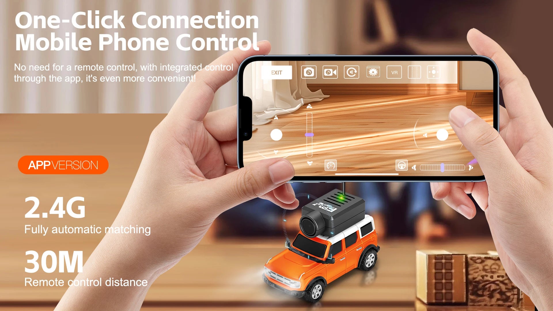 WLtoys 1/64 mini camera car with WIFI 720P FPV camera, app control, 2.4G remote, racing toy for children