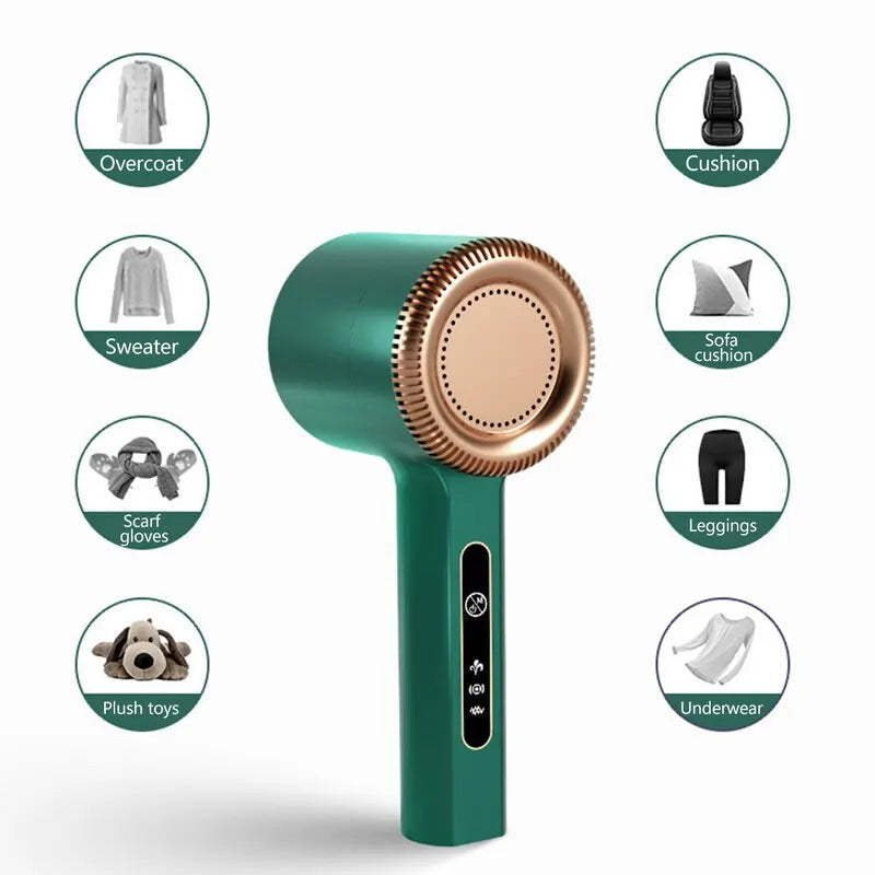 Shoppikala USB rechargeable lint remover and sweater shaver for clothes, removing fuzz, lint, and hair balls from garments.
