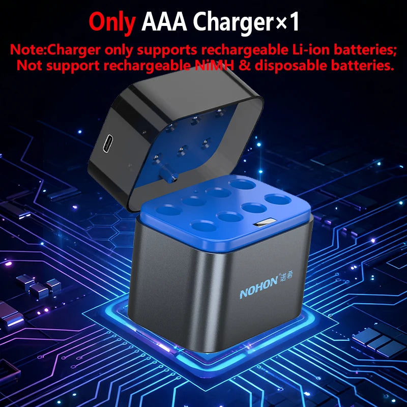 Shoppikala NOHON rechargeable lithium AA and AAA batteries with high capacity, 1.5V for remote controls and electronic devices