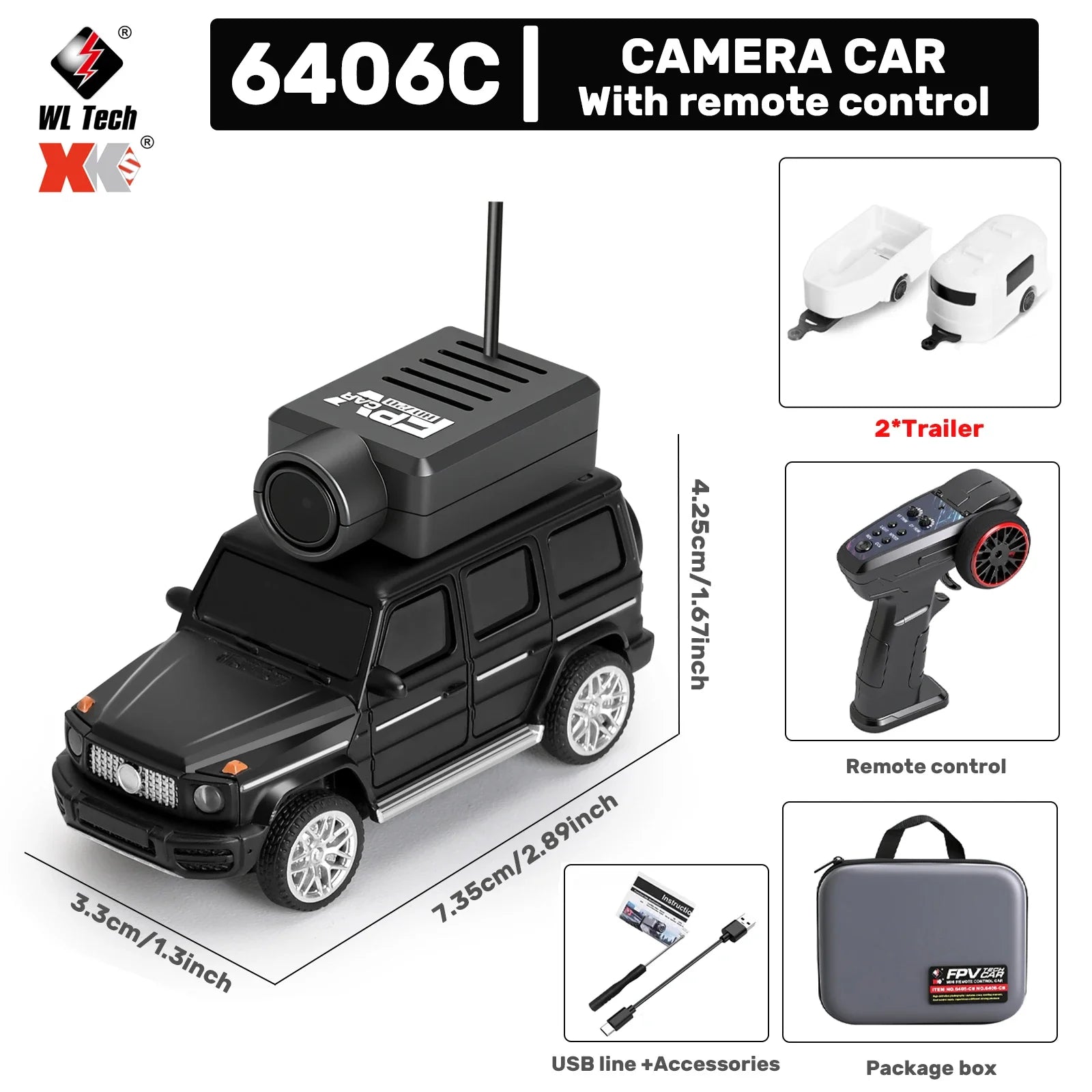WLtoys 1/64 mini camera car with WIFI 720P FPV camera, remote control, and app control; racing toy for children with 2.4G connection