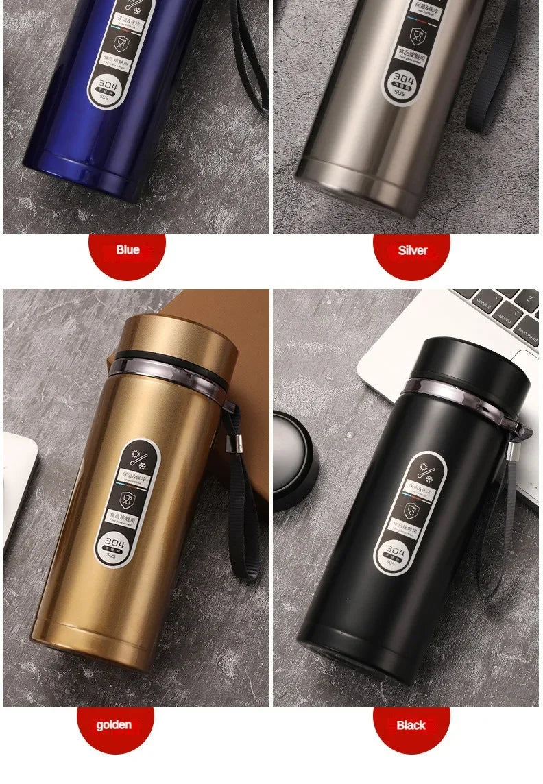Shoppikala 500ml stainless steel thermos bottle with LED temperature display, vacuum flask for tea and water, portable cup