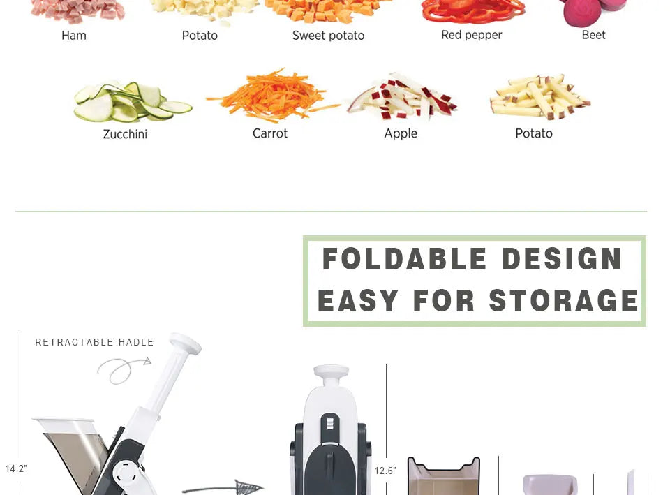 Shoppikala manual slicer with adjustable mandoline blade for vegetables, fruits, and potatoes, kitchen food chopper and cutter.