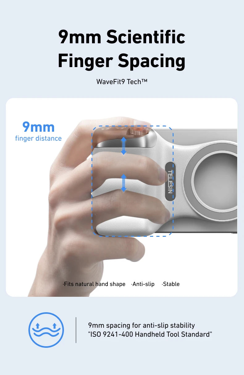 Shoppikala TELESIN phone camera shoot hand grip with magnetic smart phone holder and remote control for iPhone and Android devices.
