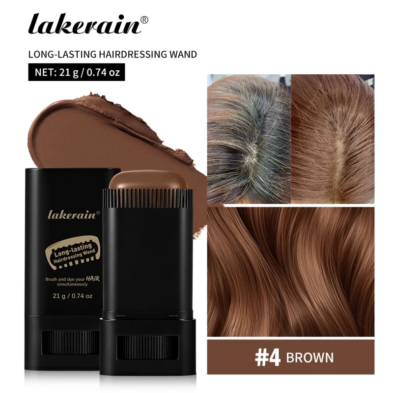 Shoppikala 2-in-1 black brown coffee hair dye stick with comb for temporary, washable hair coloring and covering white hairs.
