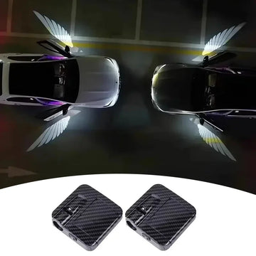 Wireless HD laser car door projector by shoppikala, battery-powered, auto accessorie, no wiring, for easy night entry, 2/4pcs.