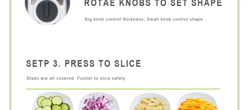 Shoppikala manual slicer with adjustable blades for vegetables, fruits, and potatoes, featuring a multifunction kitchen chopper and cutter.