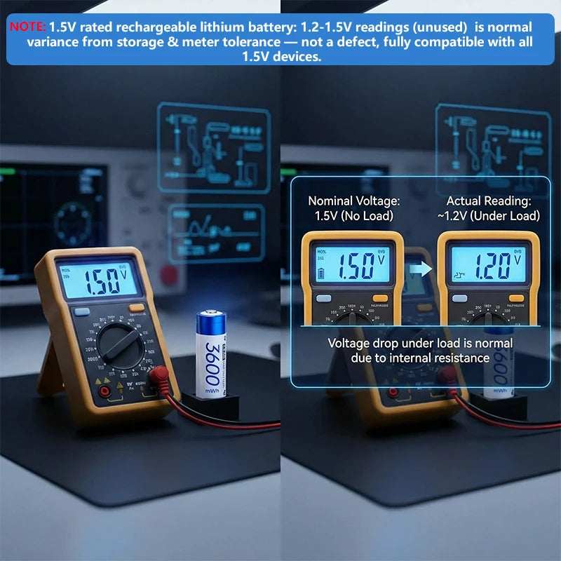 Shoppikala NOHON rechargeable lithium AA and AAA batteries, high capacity 1.5V batteries for mouse and remote control devices.