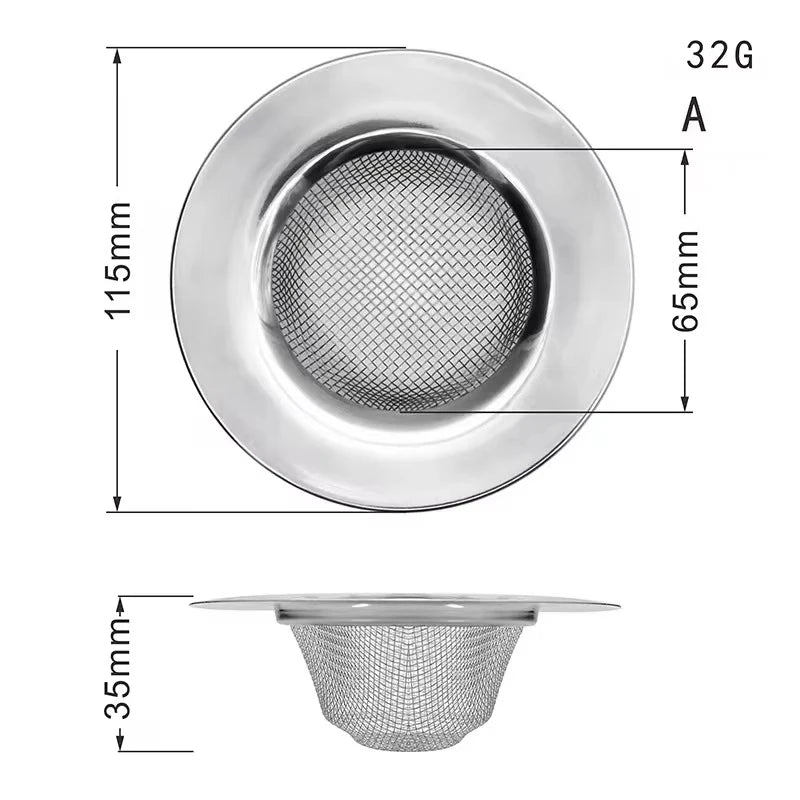Stainless steel kitchen sink strainer by shoppikala with mesh filter for hair and debris, suitable for bathroom and shower drains.
