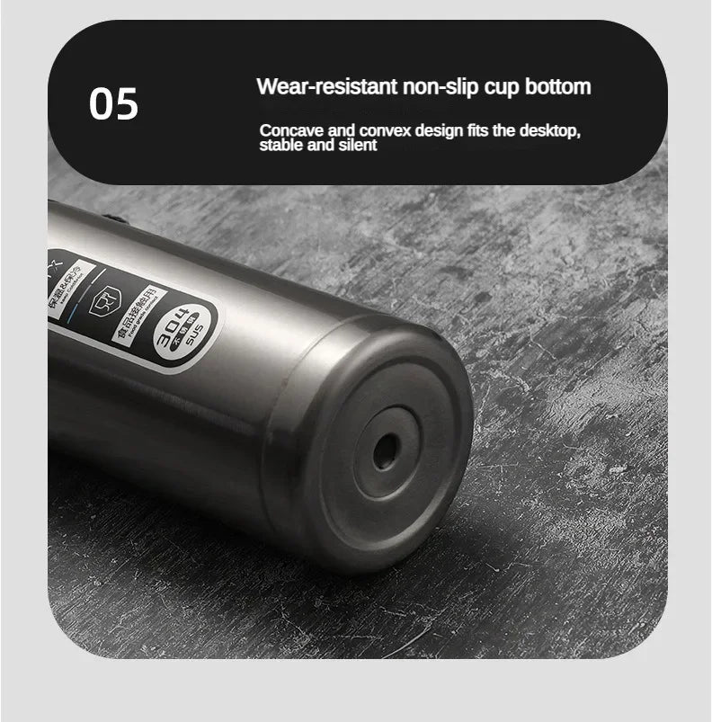 Shoppikala stainless steel thermos bottle with LED display, 500ml capacity, vacuum flask for tea and water, portable and durable.