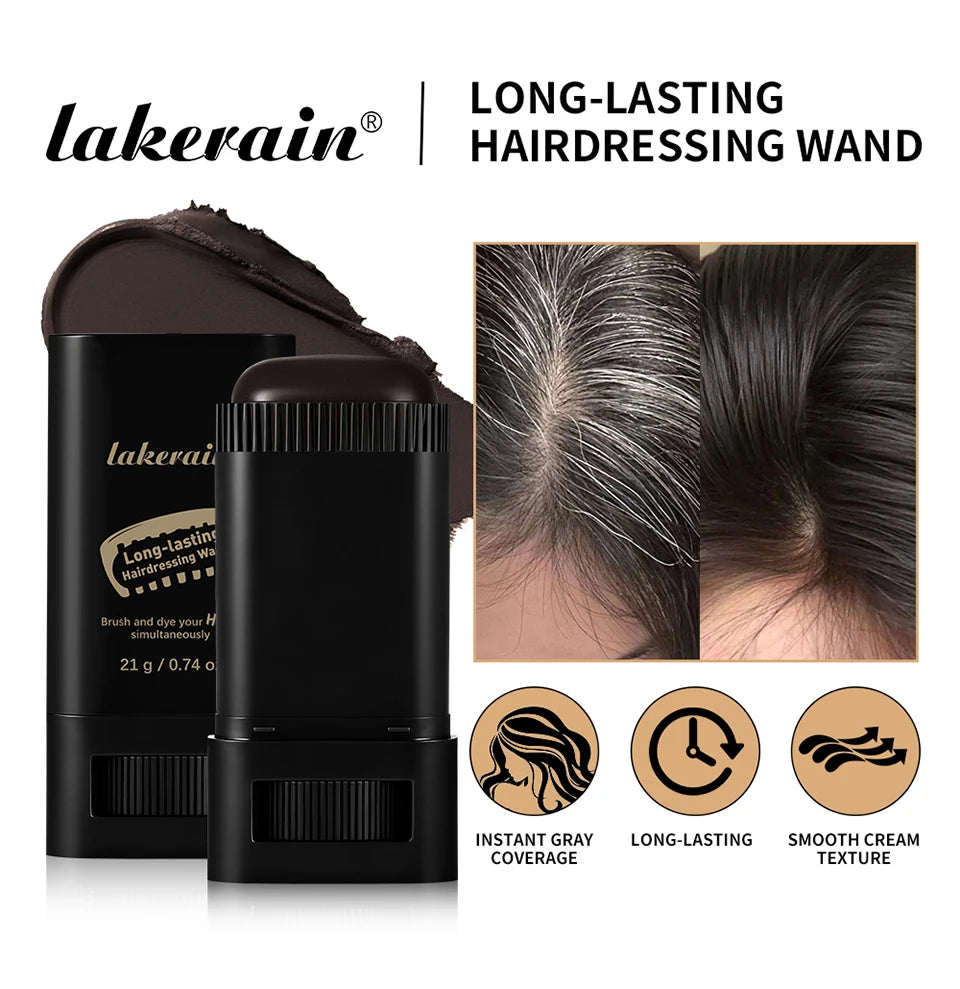 Shoppikala 2-in-1 black brown coffee hair dye stick with comb for temporary hair coloring and covering white hairs on hairline
