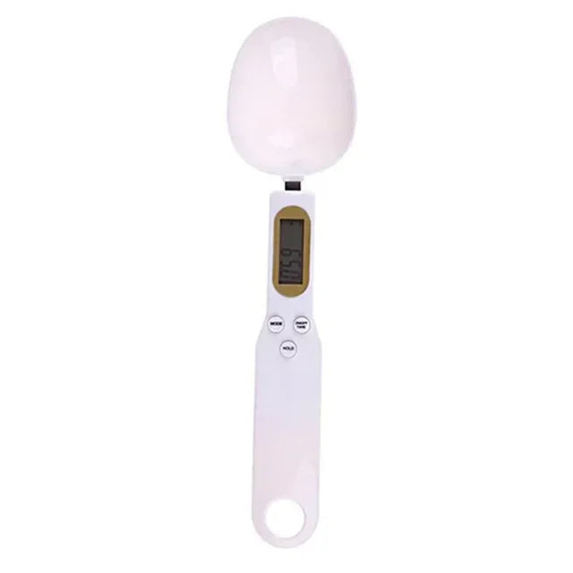 Digital measuring spoon by Shoppikala with LCD display, 500g capacity, precise 0.5g, for coffee, sugar, milk, and food weighing.