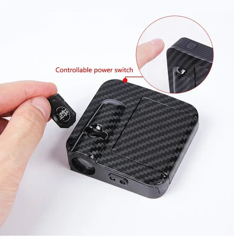 Wireless HD laser car door projector by shoppikala, battery-powered, compact device for easy night entry with no wiring needed.