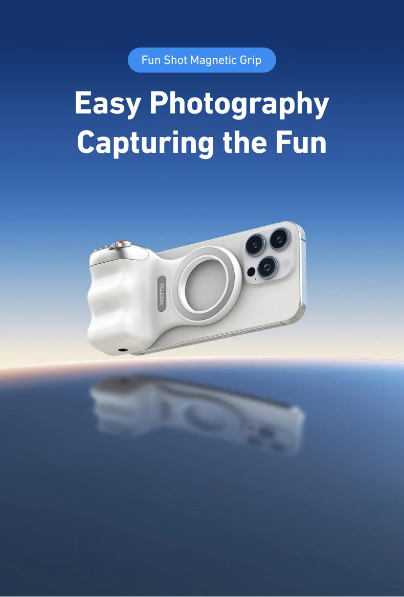 Shoppikala TELESIN phone camera shoot hand grip with magnetic holder and remote control for iPhone and Android smartphones.