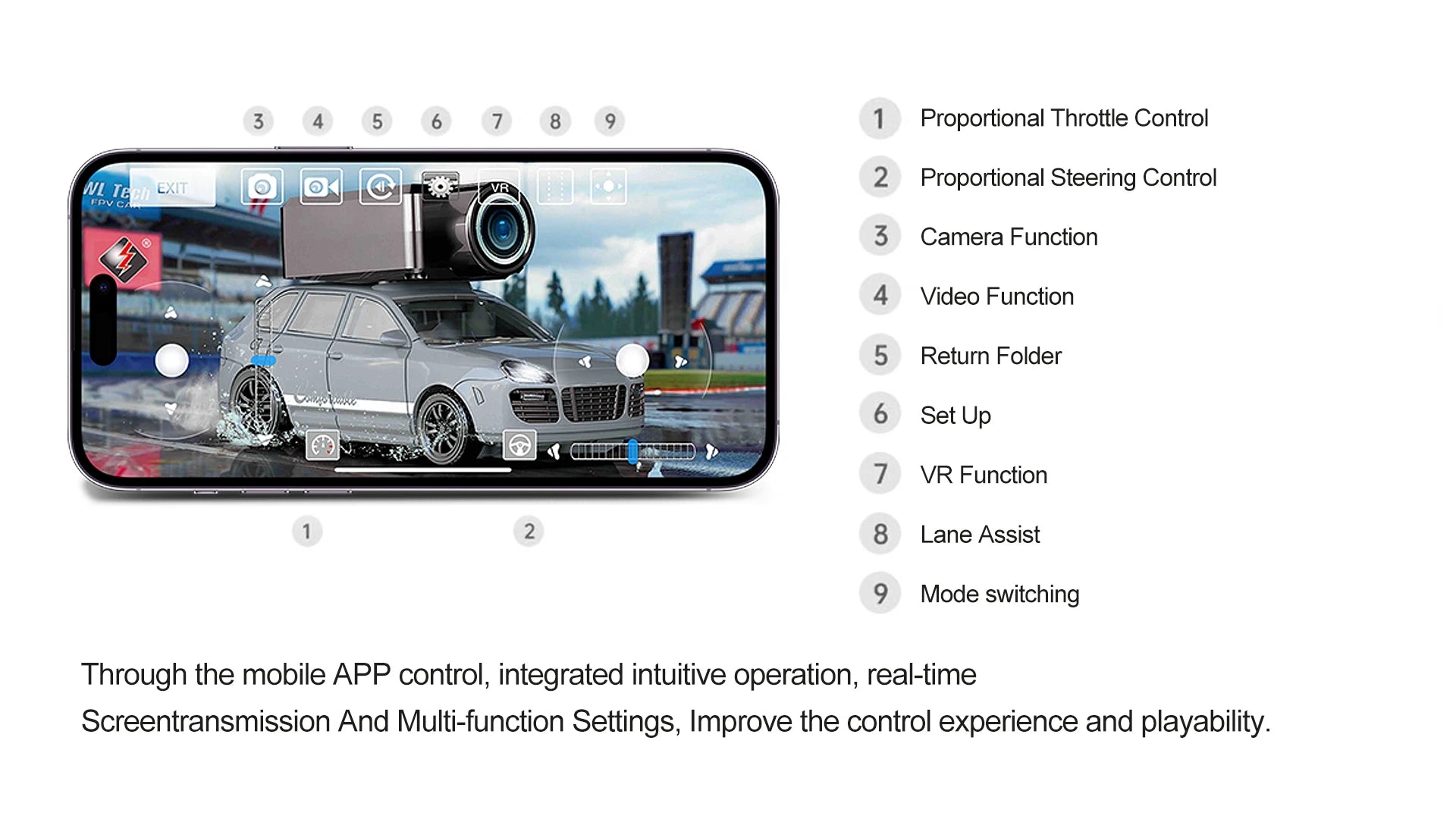 WLtoys 1/64 Mini Camera Car with WIFI 720P FPV camera, remote control, and app control, suitable for children, racing vehicle toy