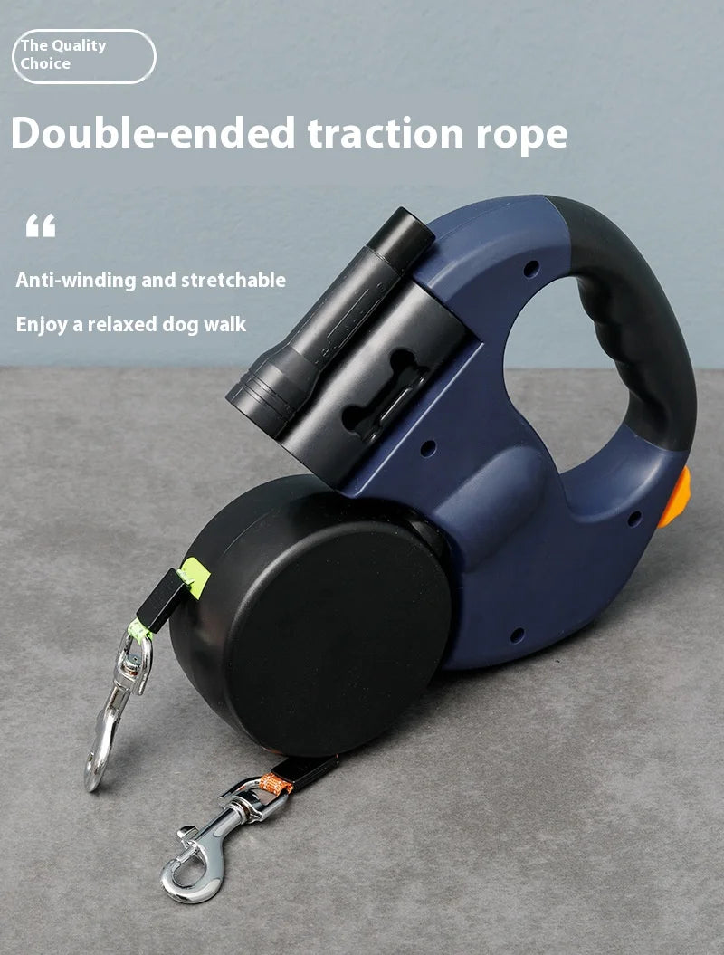 Shoppikala dog traction rope with 360° rotating connector, anti-entanglement design, explosion-proof punch suitable for small to large dogs.