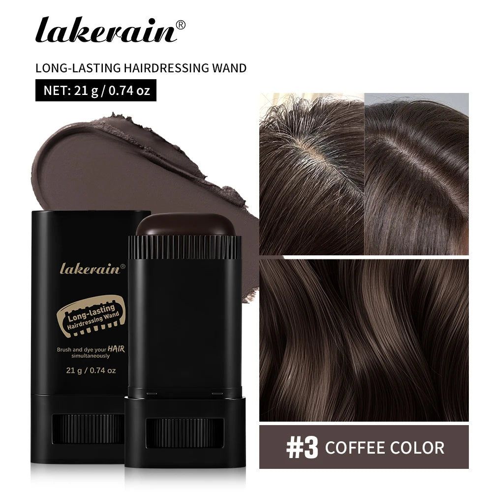 Black brown coffee 2in1 hair dye stick with comb by shoppikala, long-lasting, washable temporary hair coloring for white hairs and hairlines.