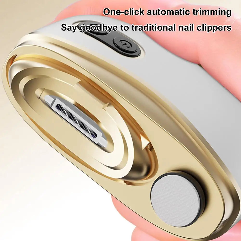 Shoppikala 2-in-1 electric nail tool with USB charging, nail clipper and polisher for adults and kids, rechargeable nail cutter.