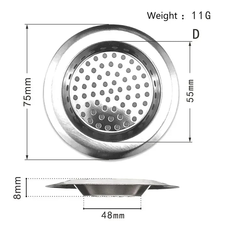 Stainless steel kitchen sink drain strainer with hair and waste filter for bathroom and washbasin, by shoppikala.