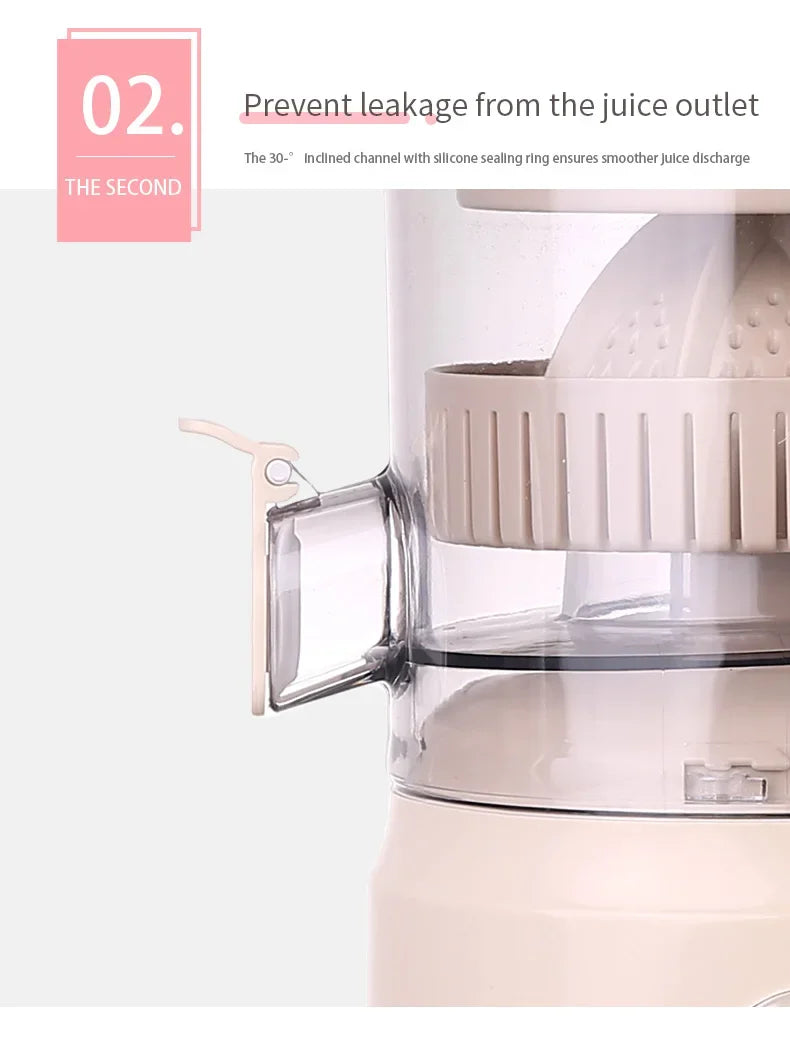 Portable orange juicer by shoppikala with pulp separation, USB charging, 600ml capacity, ideal for fresh citrus juice and smoothies.
