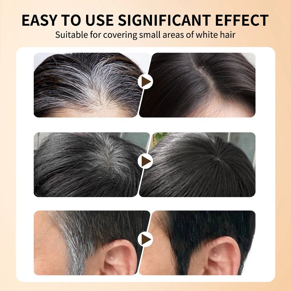 Shoppikala 2-in-1 black brown coffee hair dye stick with comb, long-lasting temporary coverage for white hairs and hairlines.