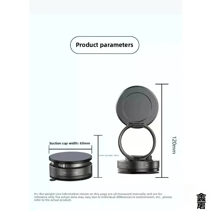 Shoppikala vacuum magnetic phone holder stand with 360° swivel for car, gym, or mirror, made of durable accessories material.