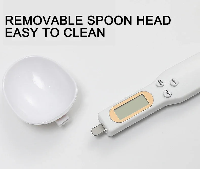 Shoppikala digital measuring spoon with LCD display, 500g capacity, for accurate kitchen measurements of milk, coffee, and sugar