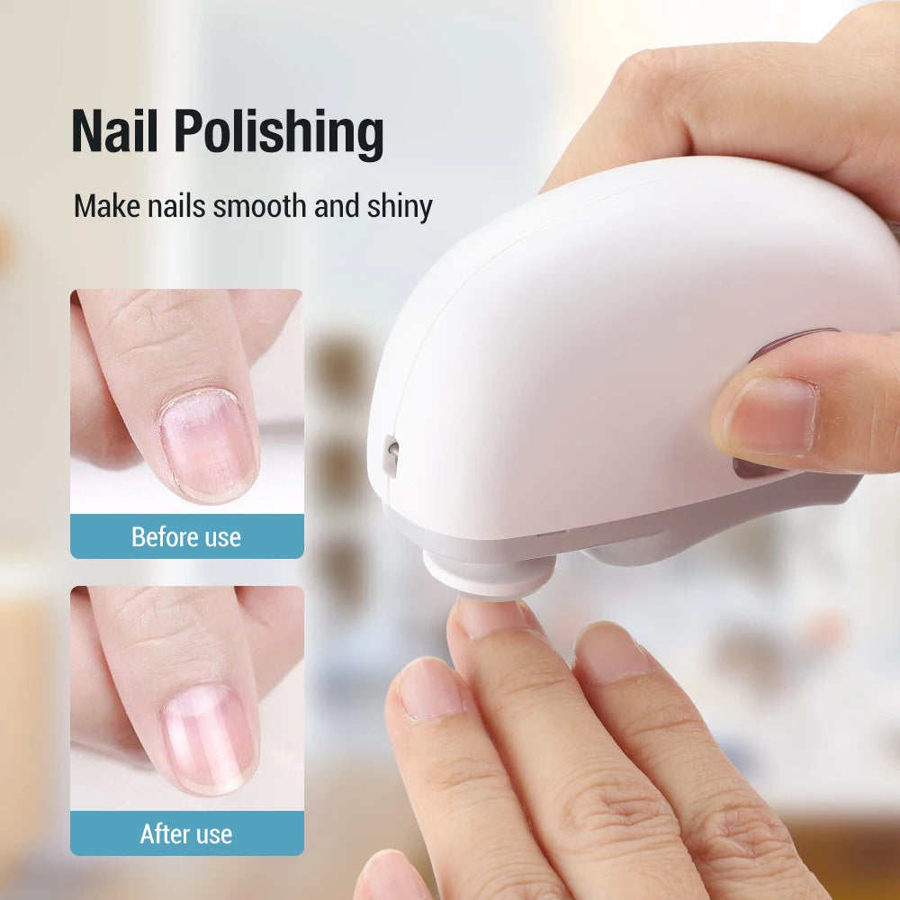 Shoppikala electric nail clipper with grinding and polishing, rechargeable automatic nail trimmer for baby and adult nails, with built-in light.