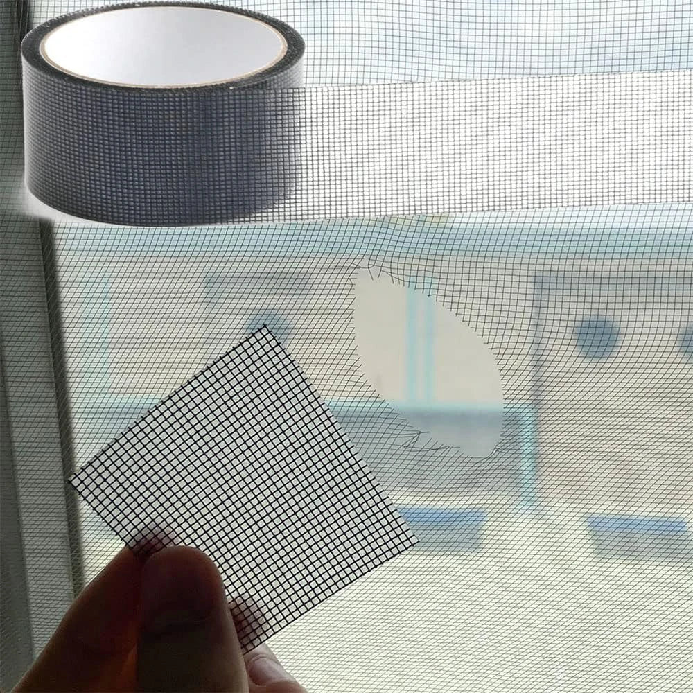 Shoppikala window screen repair tape with strong adhesive mesh patch, 2 meters for damage fixing on window screens.