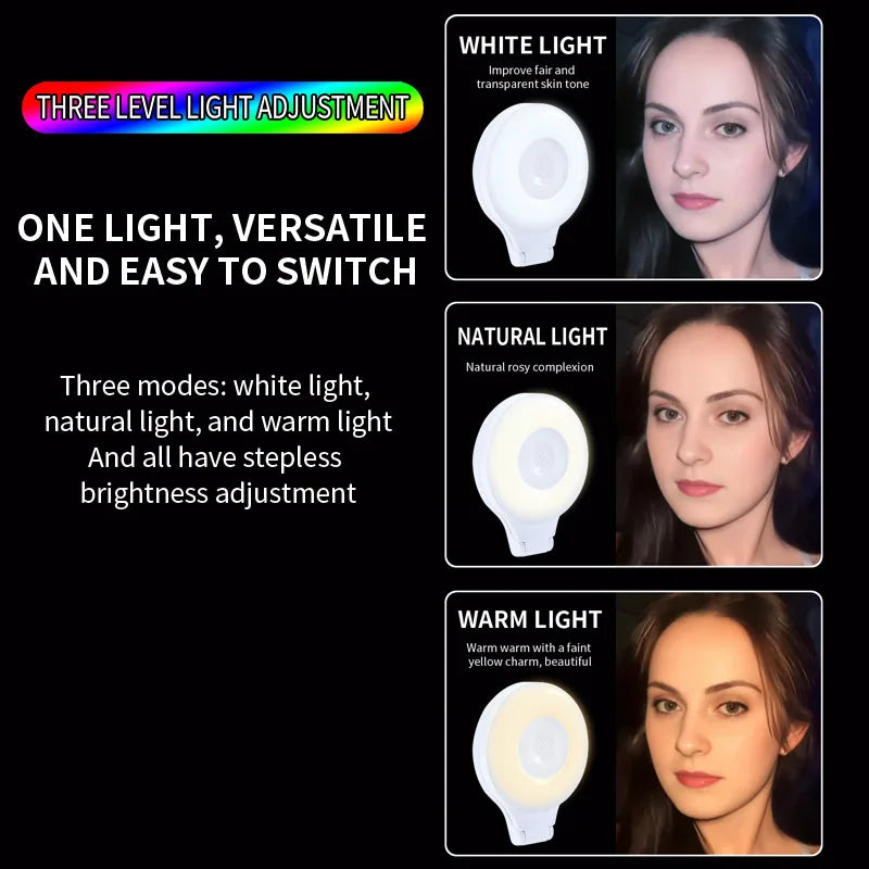 Shoppikala portable magnetic selfie fill light attached to smartphone for selfies, TikTok videos, and live streaming.