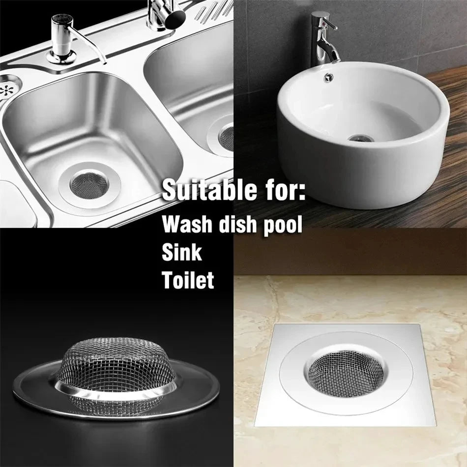 Stainless steel kitchen sink and bathroom floor drain strainer with mesh filter for hair and waste removal, by shoppikala.