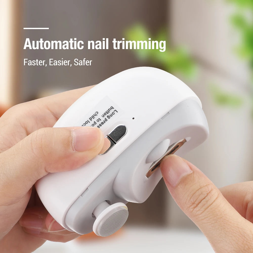 Shoppikala electric nail clipper with grinding and polishing, rechargeable automatic nail trimmer for baby and adult nails.