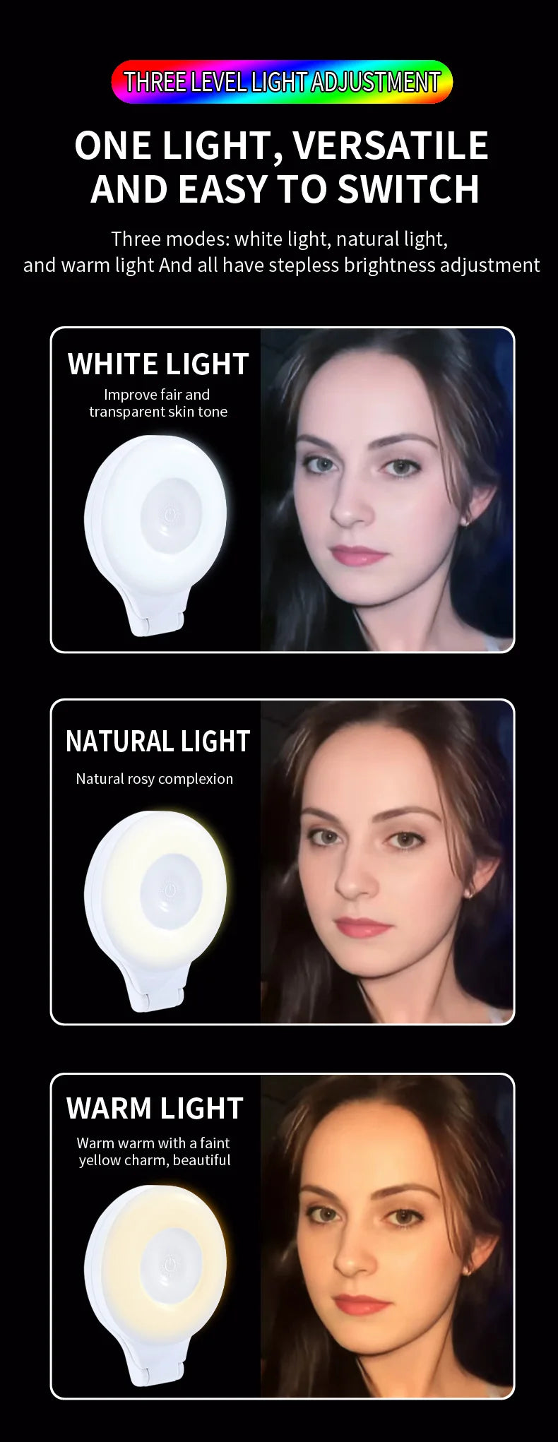 Shoppikala portable magnetic selfie fill light attached to a smartphone for photography, TikTok, and live streaming, rechargeable design