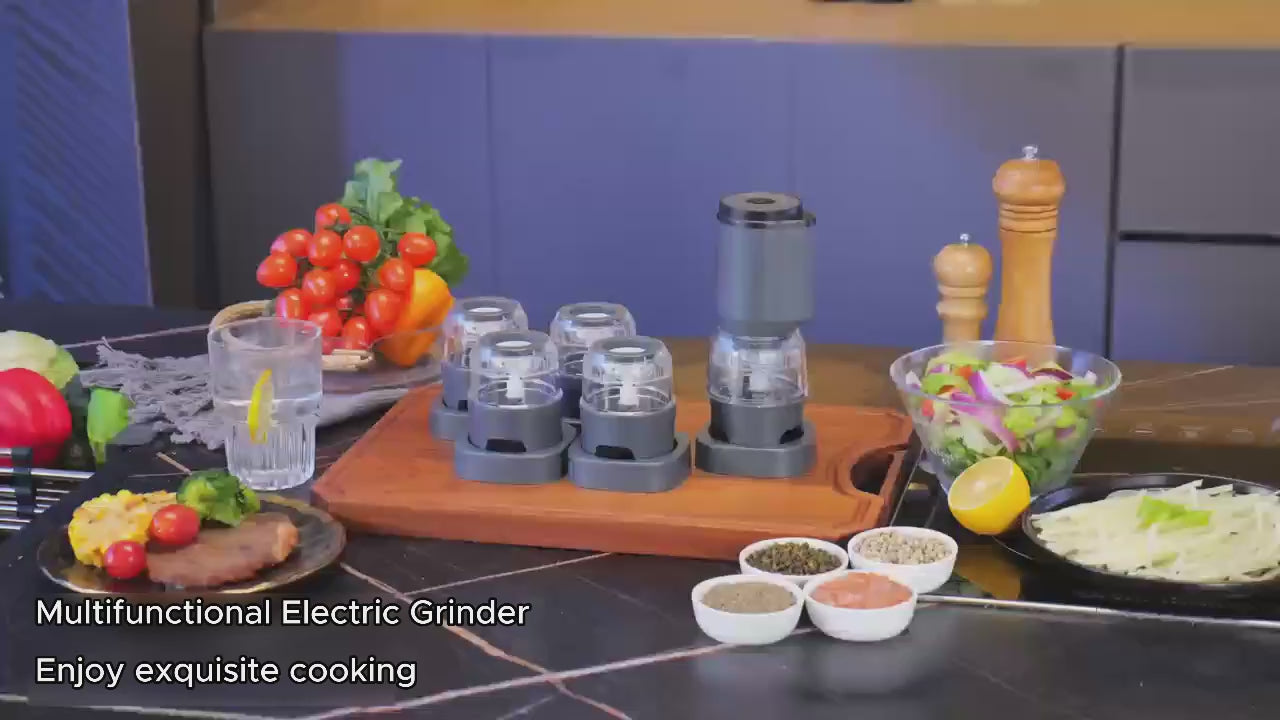 Rechargeable Electric Salt Pepper Grinder Set Adjustable